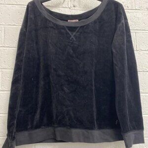 Juicy Couture Black Y2K Vintage Soft Velour Long Sleeve Sweatshirt size XL